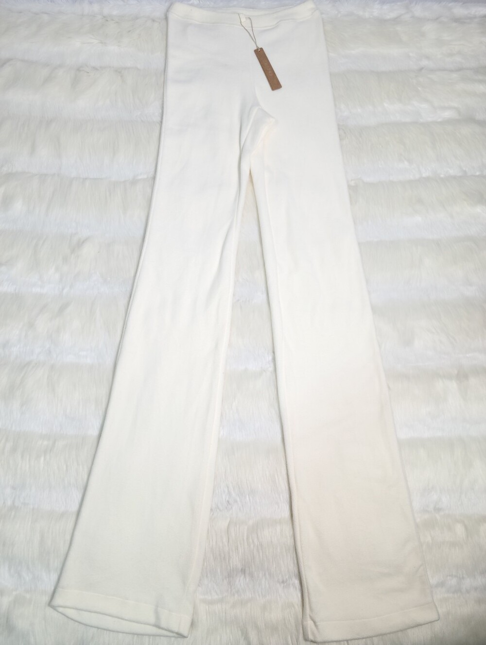 SKIMS Fleece Lounge Pants White Ecru Women Small NEW